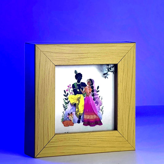 Radha Krishna with Flute - Mini Desk Frame by Wall Diaries